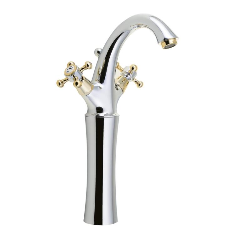 ANTEA Bateria umywalkowa wysoka stojąca 30 cm, chrom-złoto 3272L
