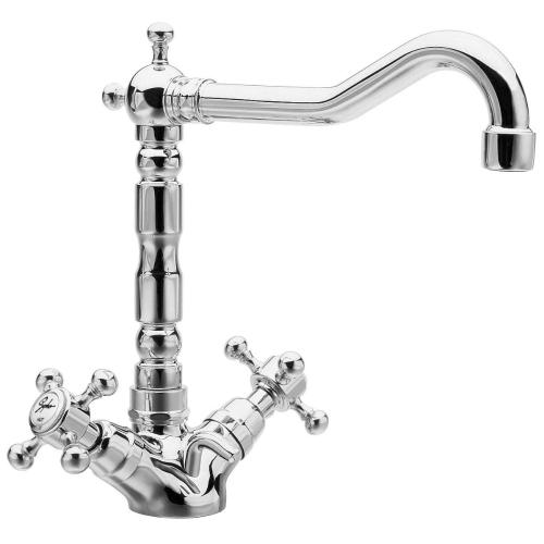 ANTEA bateria umywalkowa z wylewką retro, chrom połysk 3371