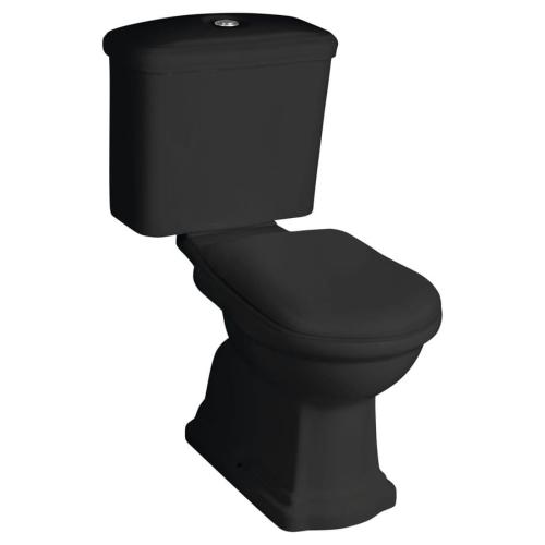 RETRO kompakt WC kombi, odpływ pionowy, czarny-chrom WCSET33-RETRO-SO