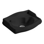 RETRO umywalka ceramiczna 41x30 cm, otwór na baterię z lewej strony, bez przelewu, czarny mat 103331SX