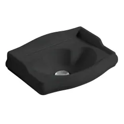 RETRO Umywalka ceramiczna bez przelewu bez otworu na baterię 41x30 cm czarny mat 103331