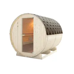 TROMSÖ XL Sauna zewnętrzna ogrodowa  6 osobowa sucha Fińska w kształcie beczki świerk F50220