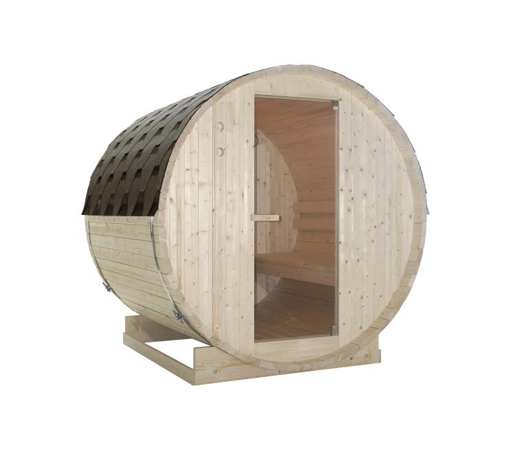 TROMSO-L-Sauna-zewnetrzna-ogrodowa-4-osobowa-sucha-Finska-w-ksztalcie-beczki-swierk-F50180