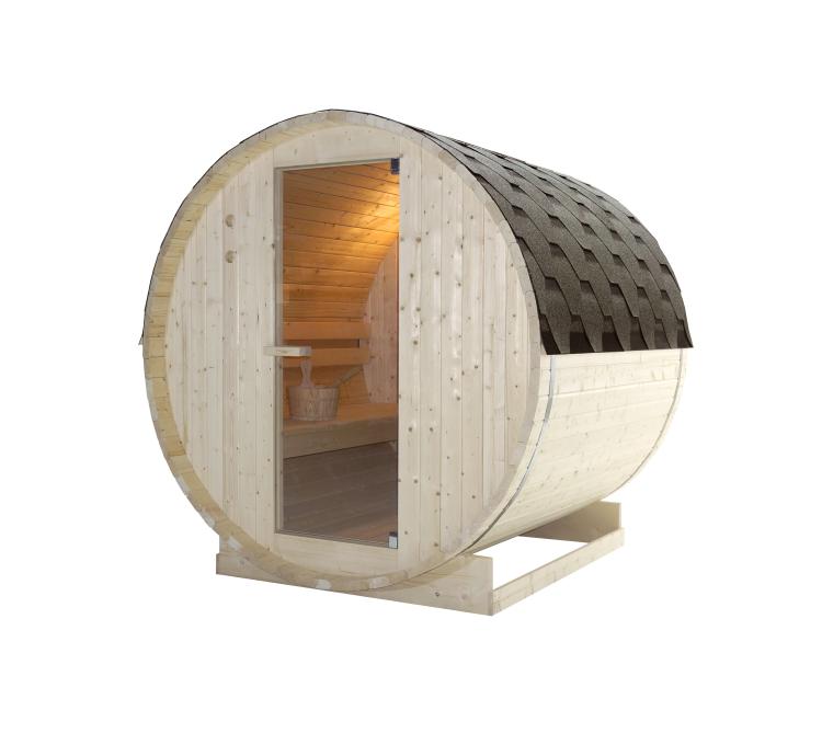 TROMSO-L-Sauna-zewnetrzna-ogrodowa-4-osobowa-sucha-Finska-w-ksztalcie-beczki-swierk-F50180