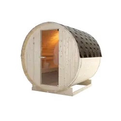TROMSÖ L Sauna zewnętrzna ogrodowa 4 osobowa sucha Fińska w kształcie beczki świerk F50180