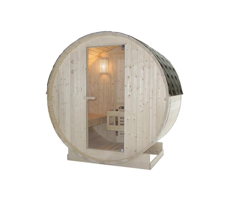 TROMSÖ M Sauna zewnętrzna ogrodowa 2 osobowa sucha Fińska w kształcie beczki świerk F50120
