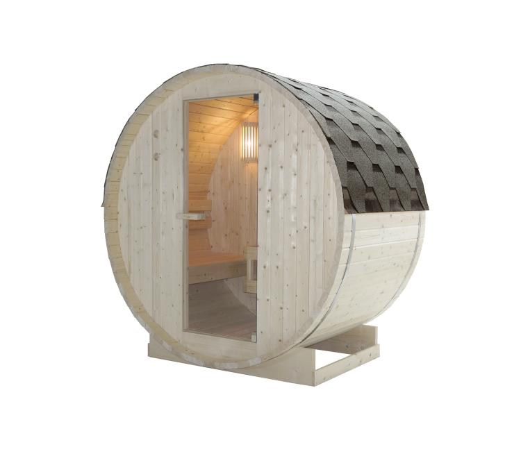 TROMSÖ M Sauna zewnętrzna ogrodowa 2 osobowa sucha Fińska w kształcie beczki świerk F50120