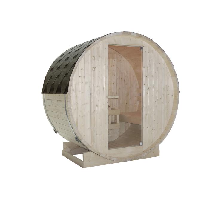 TROMSÖ M Sauna zewnętrzna ogrodowa 2 osobowa sucha Fińska w kształcie beczki świerk F50120