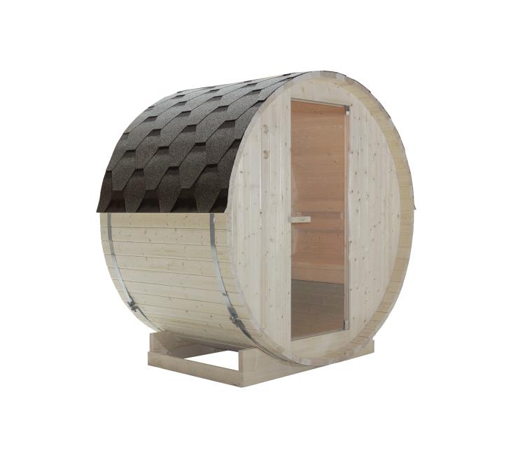 TROMSÖ M Sauna zewnętrzna ogrodowa 2 osobowa sucha Fińska w kształcie beczki świerk F50120