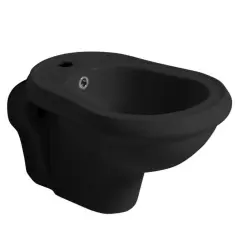 RETRO Bidet ceramiczny podwieszany 38x52 cm, z otworem na baterię czarny mat 102631