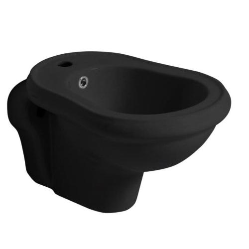 RETRO Bidet ceramiczny podwieszany 38x52 cm, z otworem na baterię czarny mat 102631
