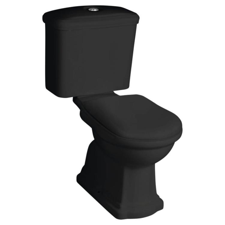 RETRO kompakt WC kombi, odpływ poziomy, czarny-chrom WCSET35-RETRO-ZO