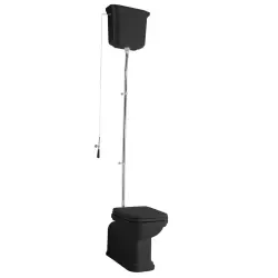 WALDORF misa WC ze zbiornikiem, odpływ poziomy/pionowy, czarny-chrom WCSET27-WALDORF