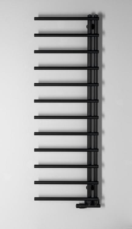JUSTINA grzejnik łazienkowy 500x1510 mm, 410W, czarny mat IR151B na ścianie