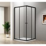 AGGA BLACK Kabina prysznicowa narożna kwadratowa 80x80x185 cm, profil czarny mat, szkło czyste BLF808