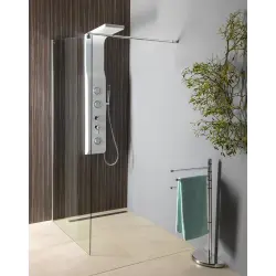 WALK-IN jednoczęściowa kabina prysznicowa  montaż przy ścianie, szkło czyste, 800x1900 WI081