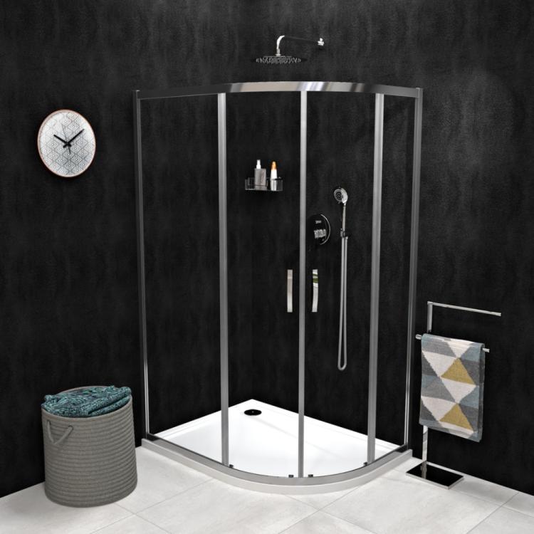 SIGMA SIMPLY kabina prysznicowa półokrągła 1200x900 mm, R550, szkło czyste GS1290