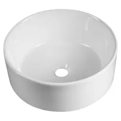 Umywalka ceramiczna nablatowa, średnica 40 cm, biały 40150
