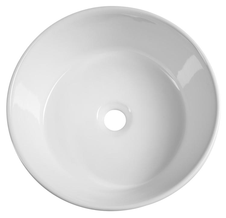 Umywalka ceramiczna nablatowa, średnica 40cm, biały 40150 z góry