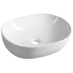 Umywalka ceramiczna nablatowa 49x36 cm, biały CA490
