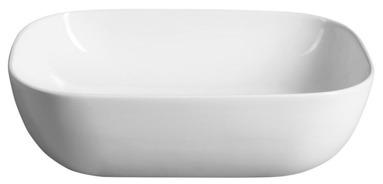 Umywalka ceramiczna nablatowa 46x34 cm, biały 46341 bok