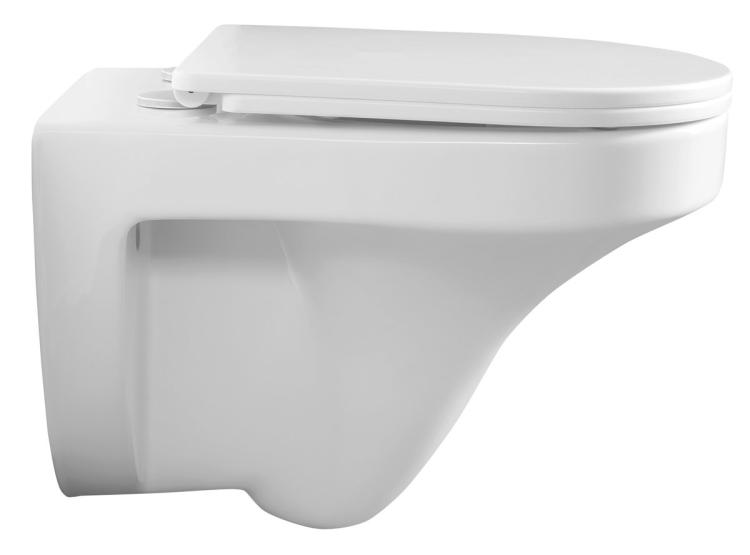 DENICA WC misa wisząca, Vortex Rimless, 36x52 cm, biały PS8512 bok