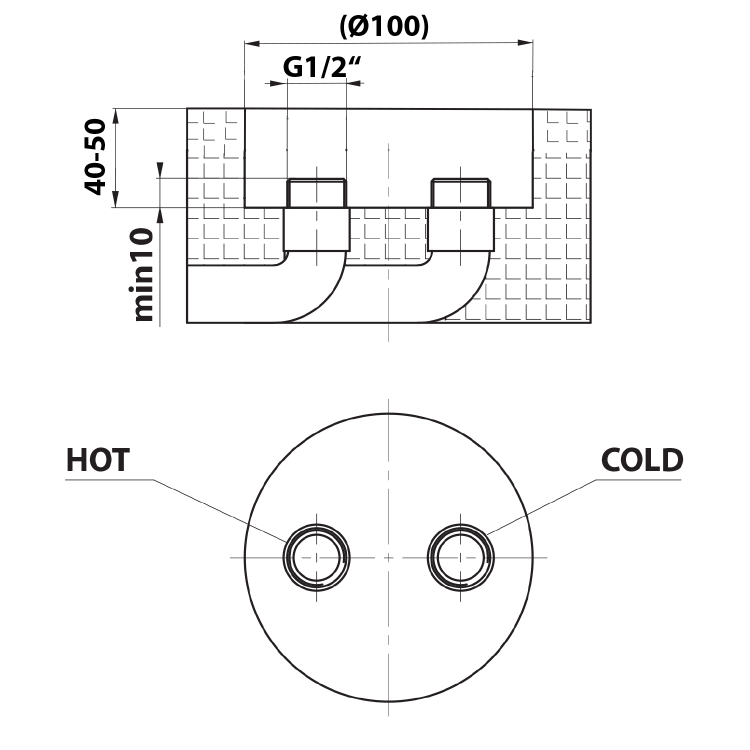 CETO bateria wannowa wolnostojąca, chrom BV357 rysunek