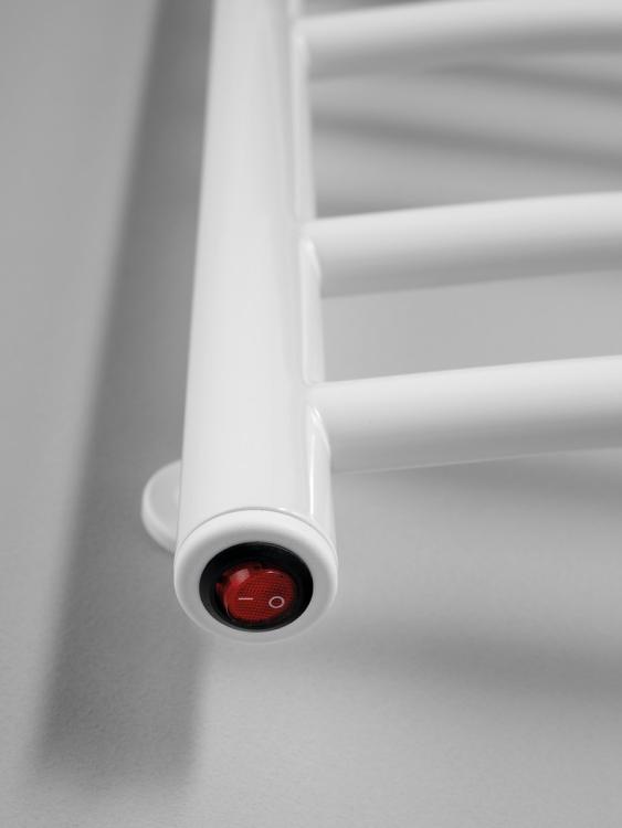 SUPE elektryczna suszarka na ręczniki 480x600 mm, 148 W, biały SU148 wyłącznik