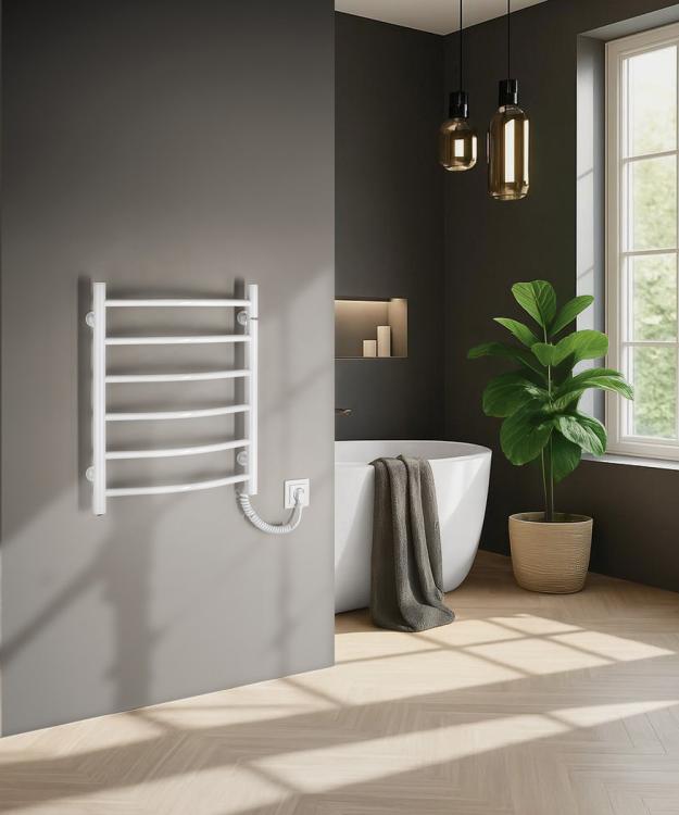 SUPE elektryczna suszarka na ręczniki 480x600 mm, 148 W, biały SU148 wizualizacja