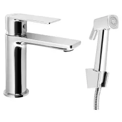 Bateria umywalkowa z prysznicem bidetowym, chrom SK401