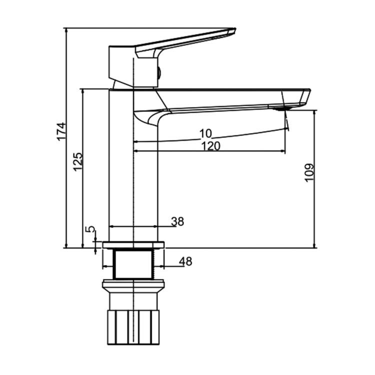 FLERY bateria umywalkowa, gun metal FY002GM wymiary