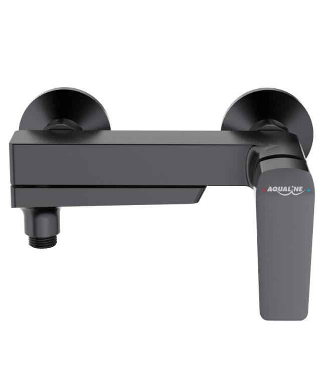 FLERY bateria wannowa/prysznicowa ścienna z obrotową wylewką, gun metal FY010GM z bliska