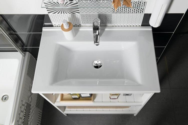 ZUNO 75 umywalka meblowa 75x45cm, biała 9075  z góry