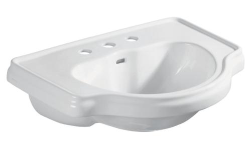 RETRO umywalka ceramiczna 62x45,5cm, wpuszczana w blat, 3 otwory na baterię, biały 103001-3