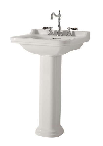 WALDORF umywalka ceramiczna 60x55cm, z 3 otworami na baterię, biała 4140K1-3
