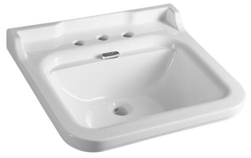 WALDORF umywalka ceramiczna 60x55cm, z 3 otworami na baterię, biała 4140K1-3