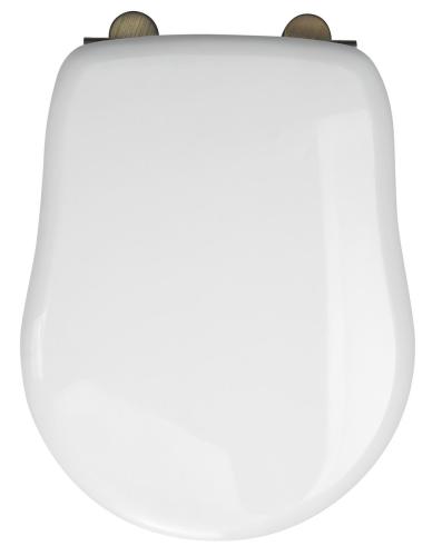 RETRO Deska WC biała zawiasy chrom 109301N