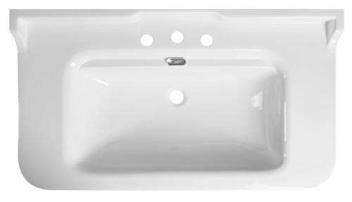WALDORF umywalka ceramiczna 100x55cm, z 3 otworami na baterię, biała 4142K1-3