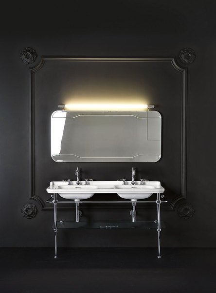 WALDORF umywalka ceramiczna podwójna 150x55cm, z 3 otworami na baterię, biała 4143K1-3