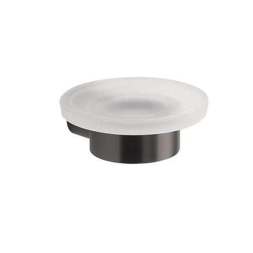 PIRENEI mydelniczka, szkło mleczne, gun metal PI1181