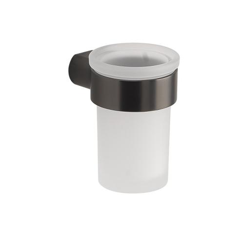 PIRENEI kubek, szkło mleczne, gun metal PI1081