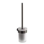 PIRENEI szczotka WC wisząca, gun metal/szkło mleczne PI330381