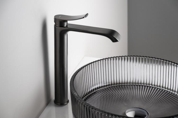 SUGA bateria umywalkowa wysoka , gun metal TJ006GM wizualizacja