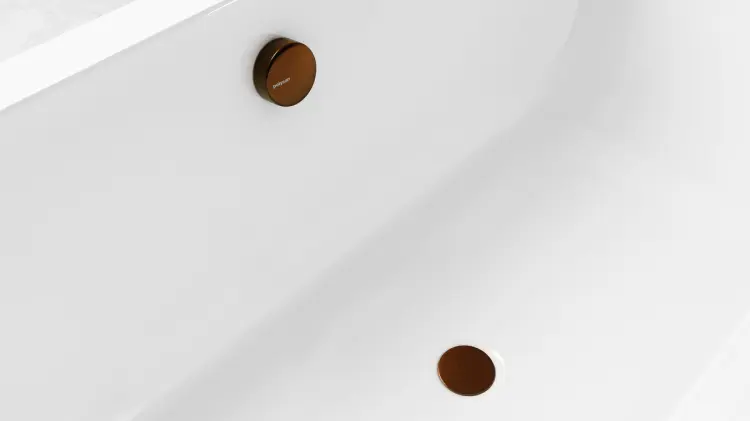 Syfon automatyczny z korkiem do wanny długość 1000 mm, korek 72 mm, miedź mat 71854.70 aranżacja