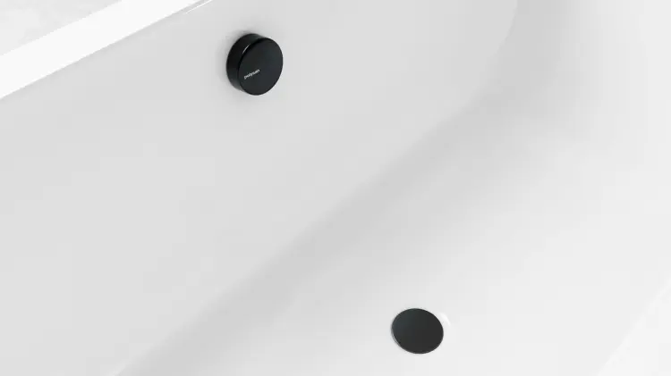 Syfon automatyczny z korkiem do wanny długość 1200 mm, korek 72 mm, gun metal 71856.60 aranżacja