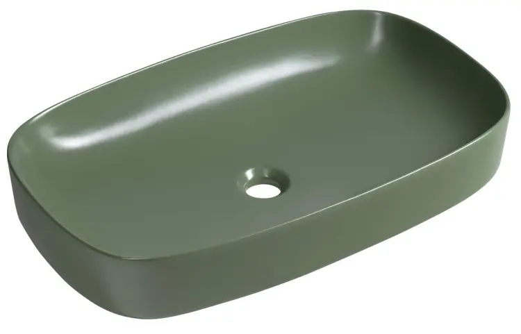 MATTEO umywalka ceramiczna nablatowa 65x40cm, zielona 3064-128