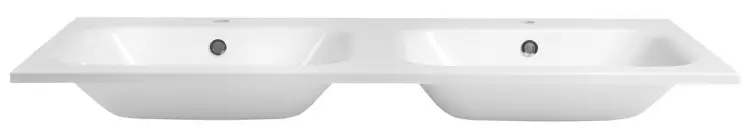 ARECA umywalka kompozytowa podwójna 121x51,5 cm, biały AC121 front
