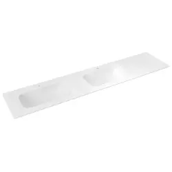 ARUBA umywalka podwójna lewa, 230x51,5 cm, Rockstone biały mat AR230-B2L