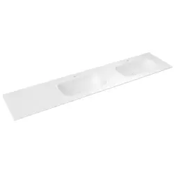 ARUBA umywalka podwójna prawa, 220x51,5 cm, Rockstone biały mat AR220-B2R