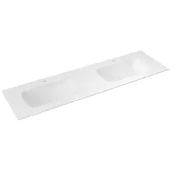 ARUBA umywalka podwójna, 180x51,5 cm, Rockstone biały mat AR180-B2M